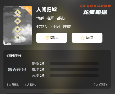 人间归墟剧本杀复盘答案